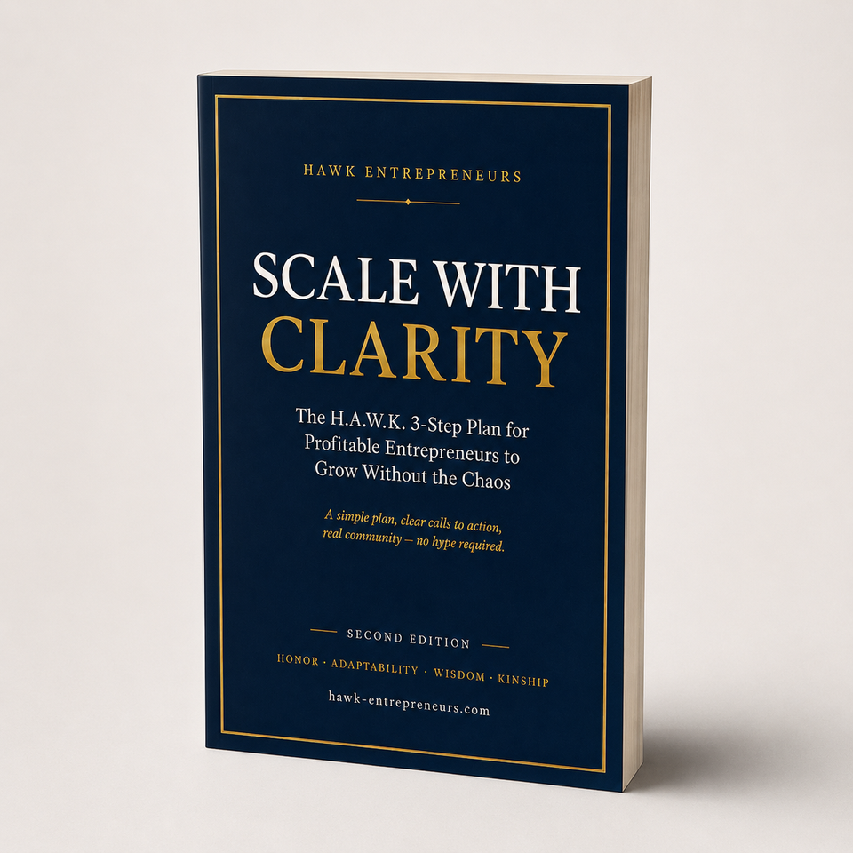 Scale With Clarity - Free Founder Scaling Guide (PDF) - The H.A.W.K. 3-Step Plan for Profitable Entrepreneurs to Grow Without the Chaos